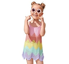 SOLY HUX Toddler Girl's Color Cable Knit Swimsuit Cover up Short Beach Cami Dress | Amazon (US)
