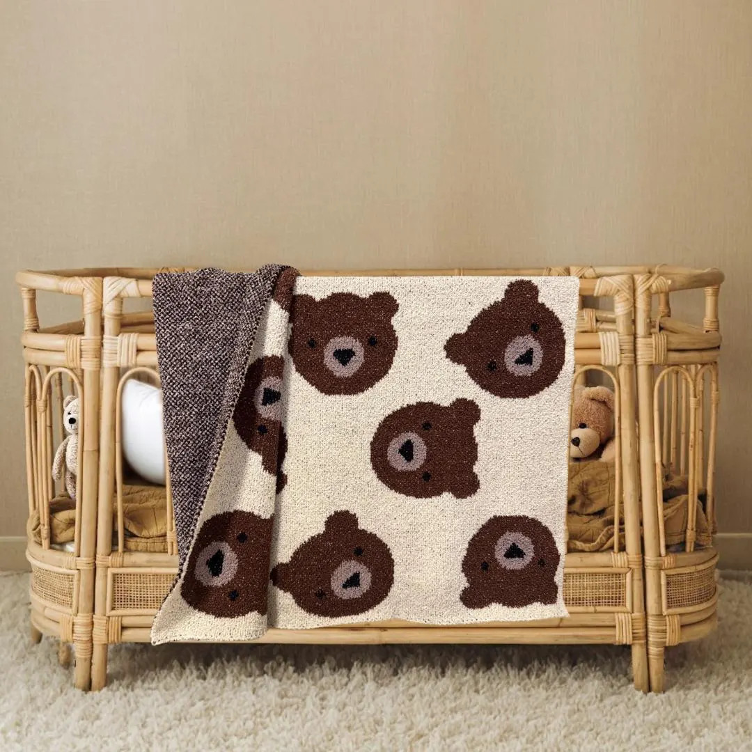 Teddy Bear Baby Toddler Kids Plush Blanket, Super Soft Microfiber Feather Yarn, Baby Shower Gift,... | Etsy (US)