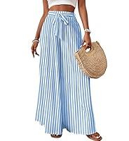 Bsubseach Wide Leg Pants Woman Flowy Floral Palazzo Pants for Women High Waisted Summer Casual Tr... | Amazon (US)