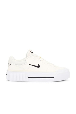 Nike Court Legacy Lift Sneaker in Pale Ivory, Black, Muslin, & White from Revolve.com | Revolve Clothing (Global)