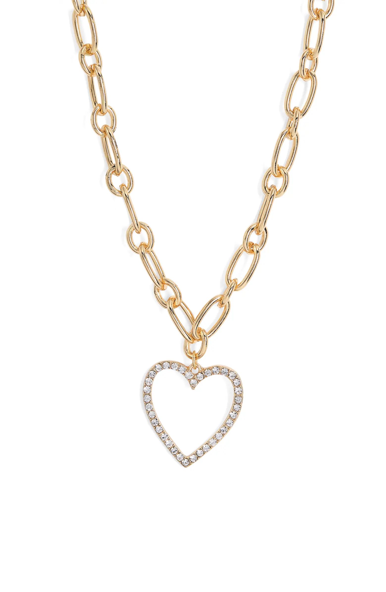 BP. Heart Pendant Paperclip Chain Necklace | Nordstrom | Nordstrom