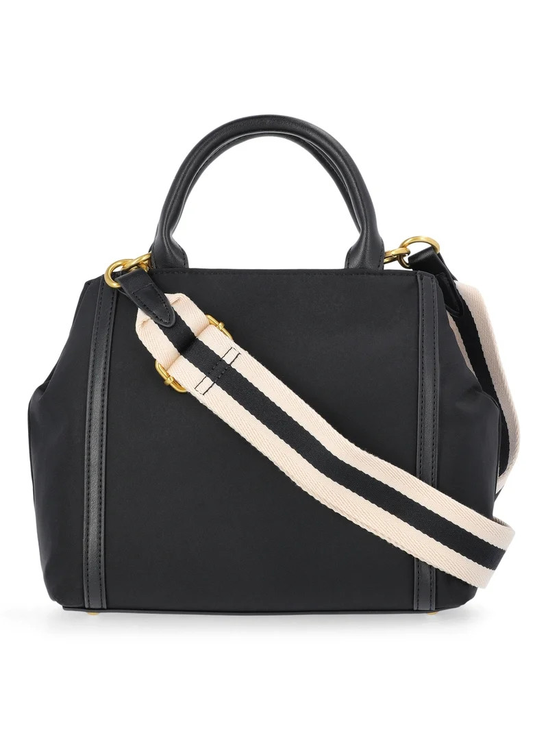 Free Assembly Women's Mixed Media Satchel, Black | Walmart (US)