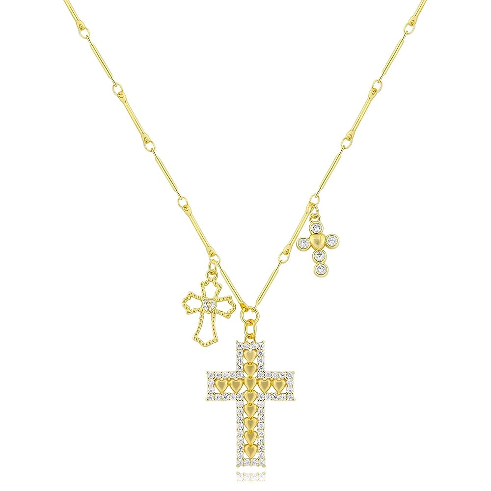 Gold Butterfly Pendant Necklace for Women 14K Gold Plated Cute Cubic Zirconia Butterfly Rainbow C... | Amazon (US)