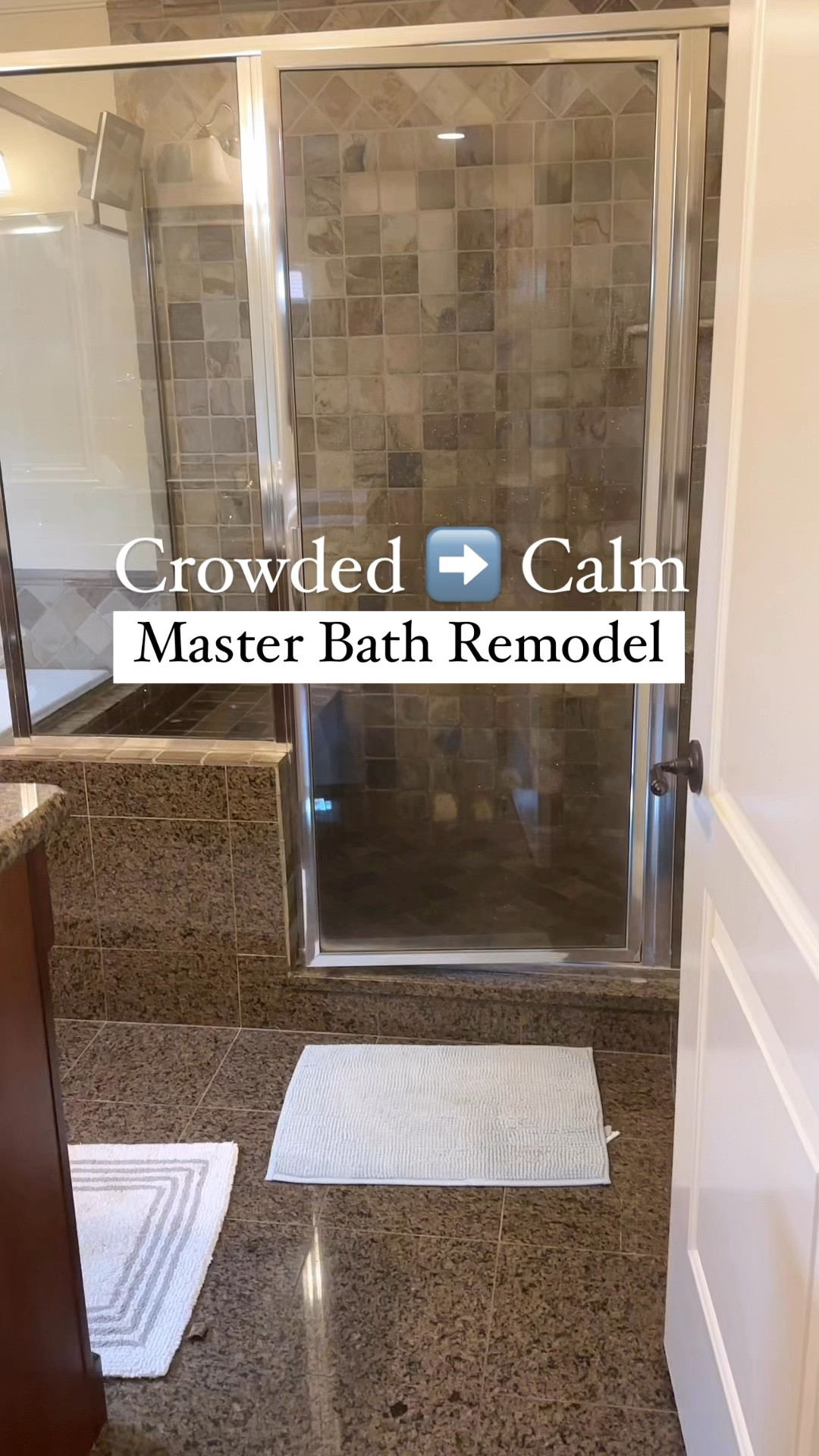 ✨ Master Bath Remodel - Crowded to Calming!

✨ The most immediate need was additional space. And secondly, give it a spa-like, serene feel. I love how it turned out!

Here's what we did...

1️⃣ Got rid of the huge tub that just collected dust.
2️⃣ Created his and hers vanities. Each of us having our own space is priceless. 
3️⃣ Enlarged the shower and added a rain head, body wand and a place for me to place my leg up for shaving!🪒 
4️⃣ Converted it into a more tranquil space by using rattan accents and greenery.
5️⃣ Overall aesthetic upgrade with quality cabinets but affordable tile, lighting, plumbing and accent pieces.
✨ Everything we used in the project is 

🛍️Ways to shop my bathroom remodel ⤵️

1️⃣ Comment 826 for the links and sizing sent to your inbox. 
🛍 On IG, visit @occasionallyjenna and tap my link in bio. 
🛍 On FB, tap SHOP NOW in my profile.

#LTKVideo #LTKHome #LTKStyleTip