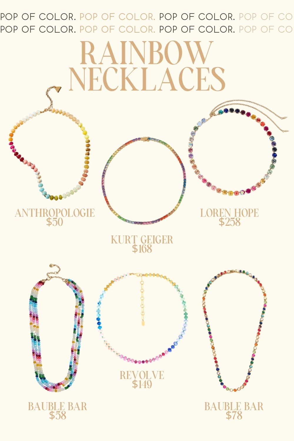 POP some color in your outfits this season 🌈 #necklaces #accessories

#LTKBeauty