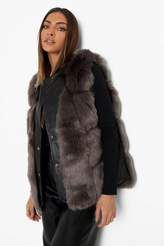 Collared Luxe Faux Fur Panelled Gilet | Boohoo.com (US & CA)
