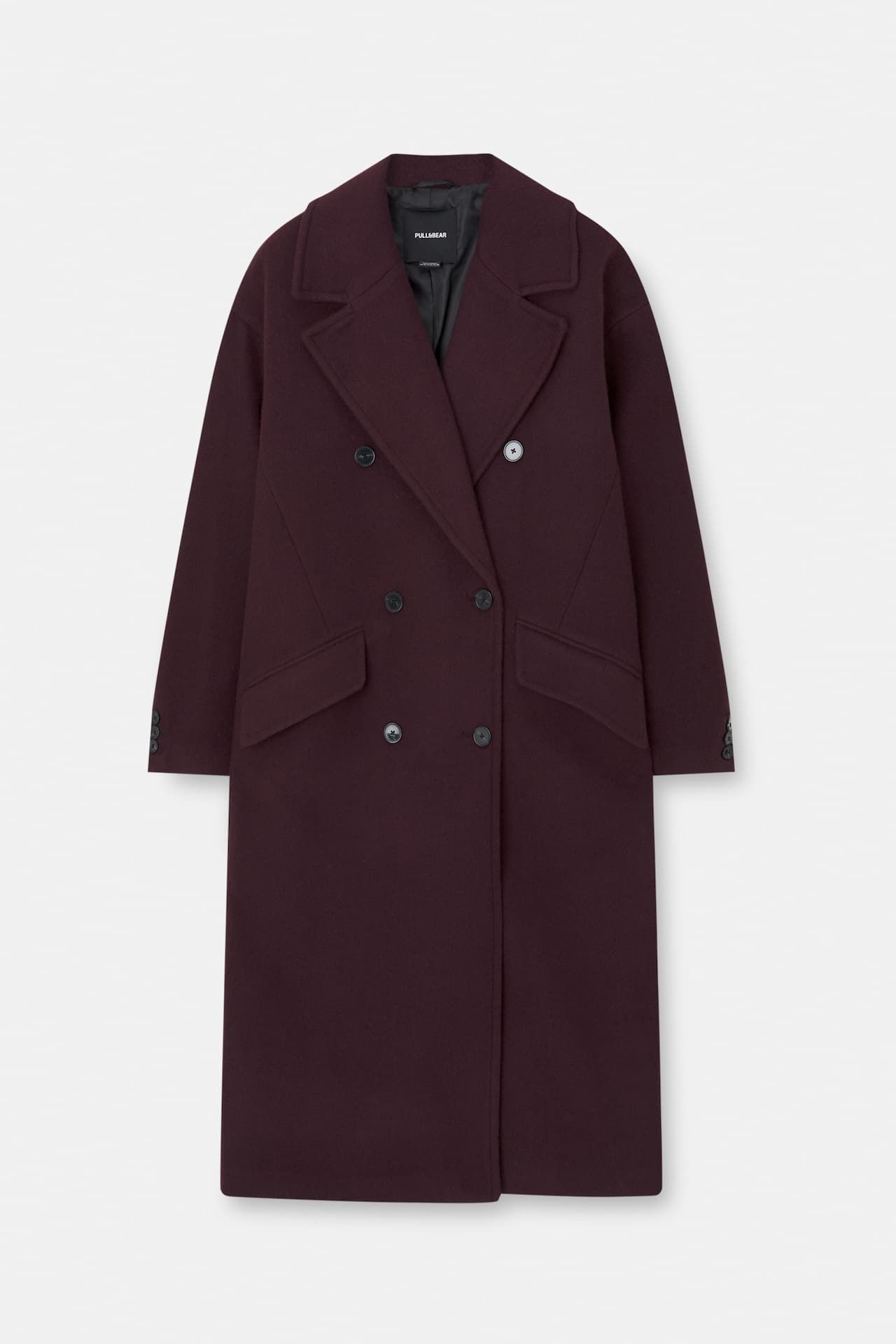 Long oversize felt texture coat | PULL and BEAR UK