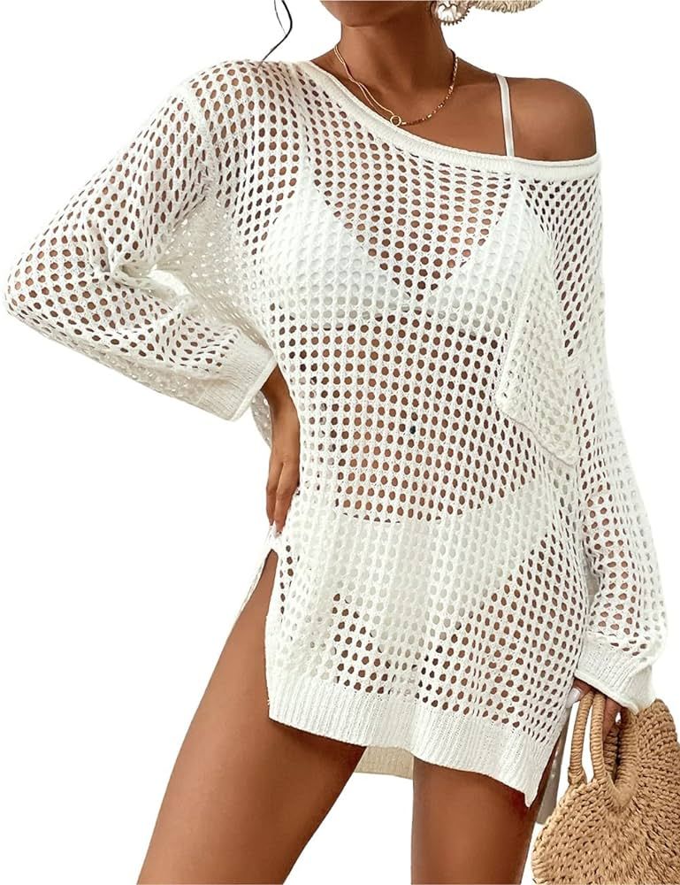 Bsubseach Swimsuit Cover Up for Women Sexy Crochet Tops Knitted Beach Outfits | Amazon (CA)
