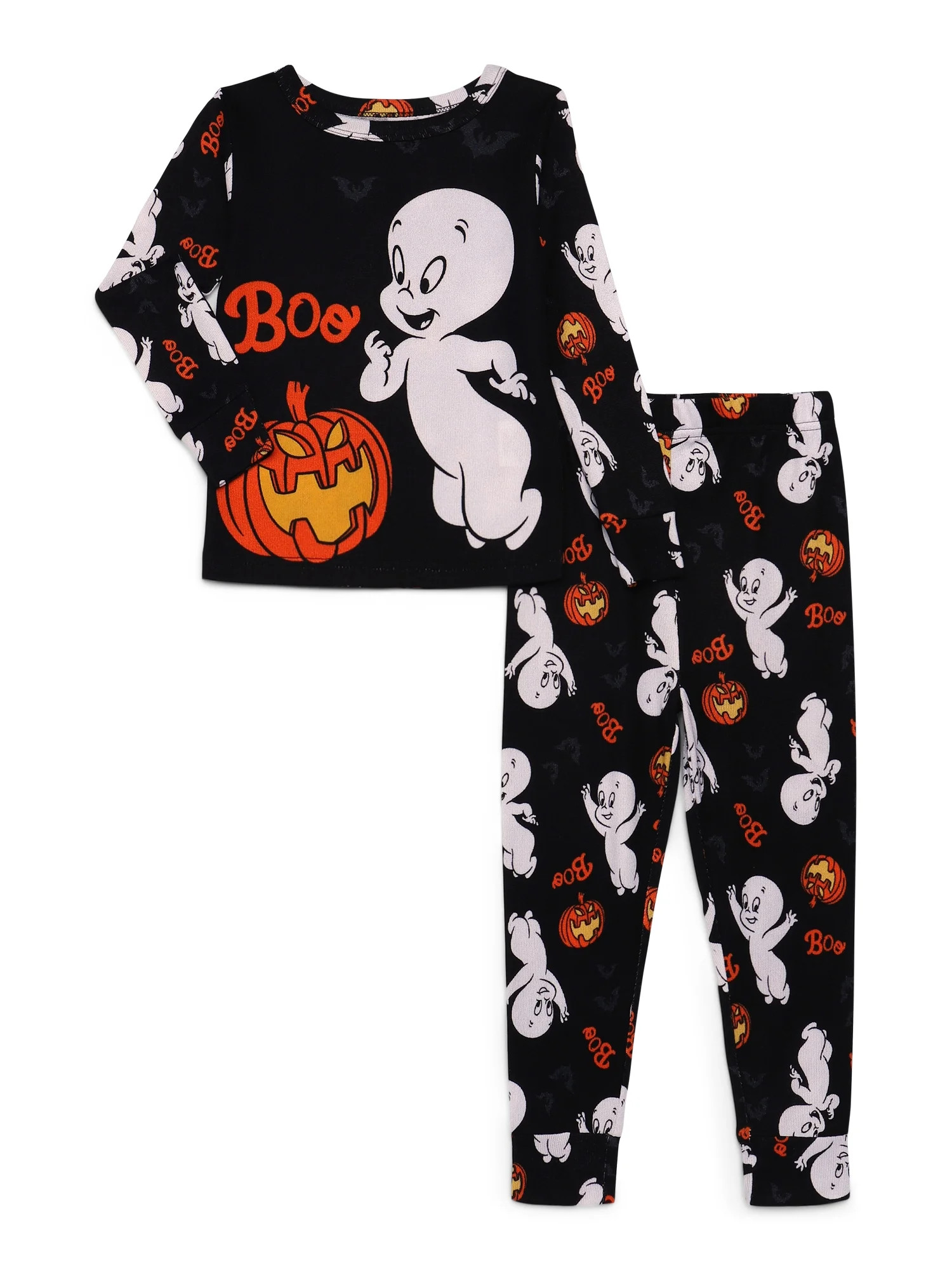 Casper the Friendly Ghost Toddlers' Halloween Glow In The Dark Pajama Top and Pants Set, 2-Piece,... | Walmart (US)