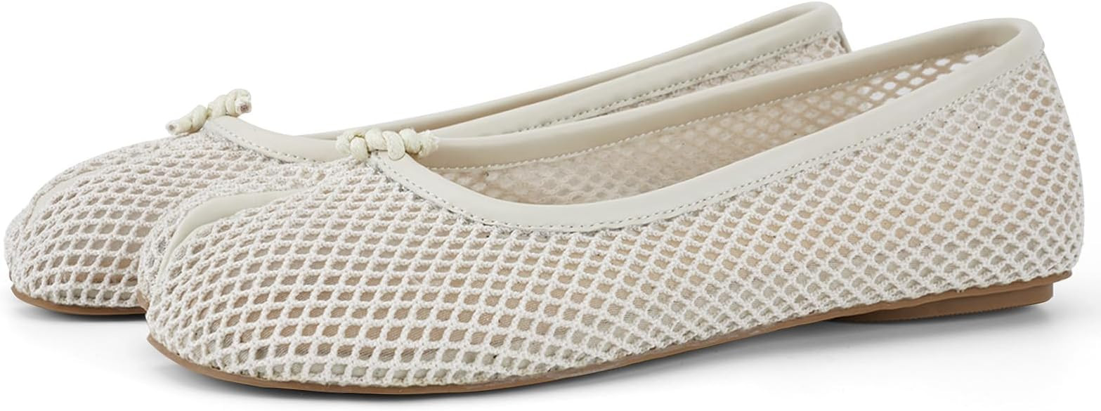 VBDB Tabi Ballet Flats Shoes for Women Rounde Toe Wide Width Split Toe Low Heel Comfortable Flats... | Amazon (US)