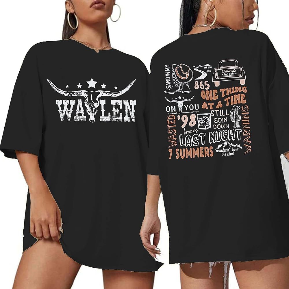 Cow Skull Shirts for Women Western Graphic T Shirts Oversized Country Music Shirt Rodeo Cowboy Gr... | Amazon (US)