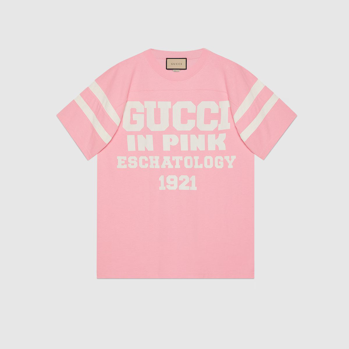 T-shirt with '25 Gucci Eschatology in Pink 1921' print | Gucci (UK)