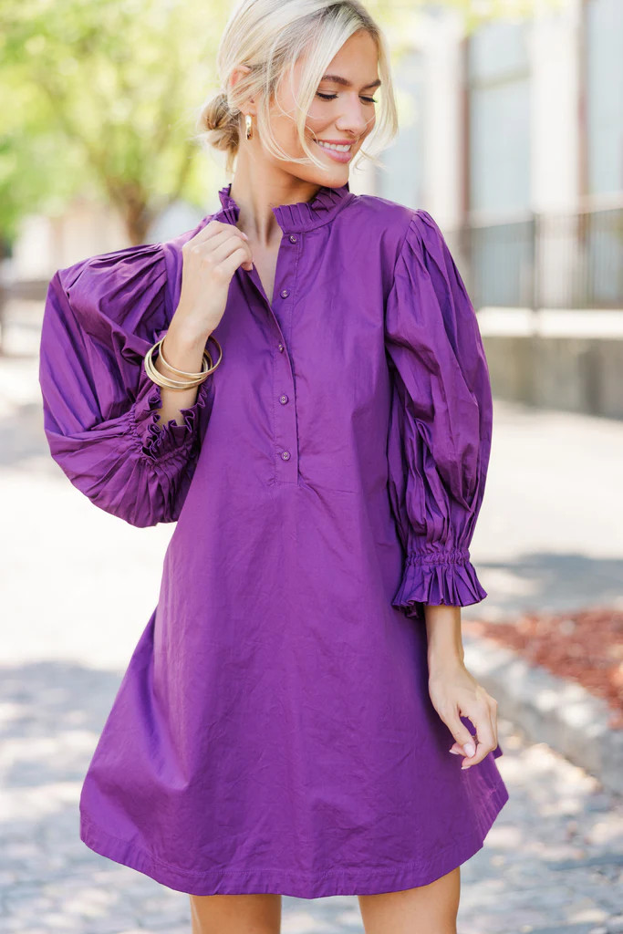 Under The Stars Plum Purple Tie Back Dress | The Mint Julep Boutique