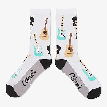 Aksels Music Themed Calf Length Socks - Great for Men and Women (Guitar) | Amazon (US)