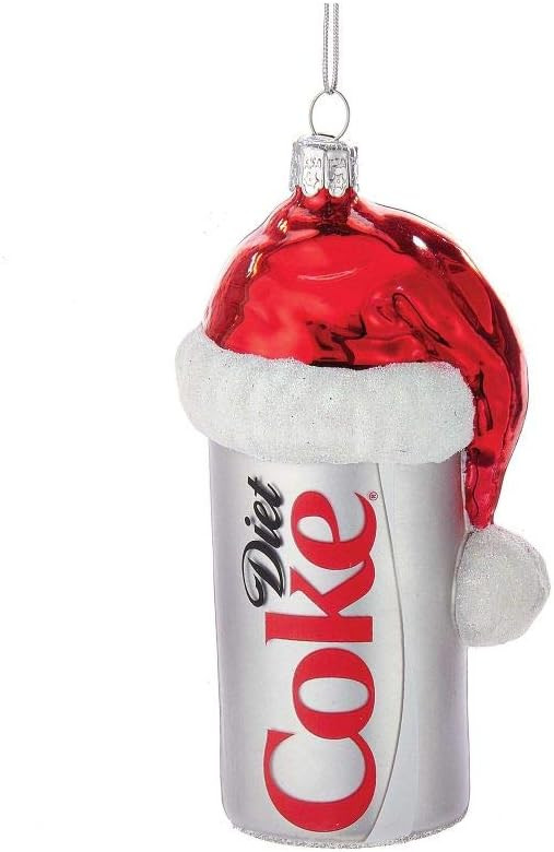 Kurt Adler CC4163 Glass Diet Coke Can Ornament with Santa Hat, 4.5", Christmas | Amazon (US)