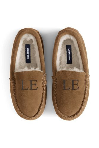 Kids Suede Leather Moccasin Slippers | Lands' End (US)