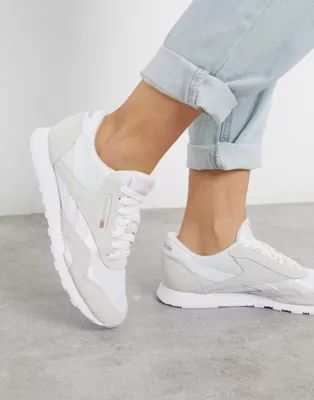 Reebok Classic Nylon trainers in grey and white | ASOS | ASOS (Global)