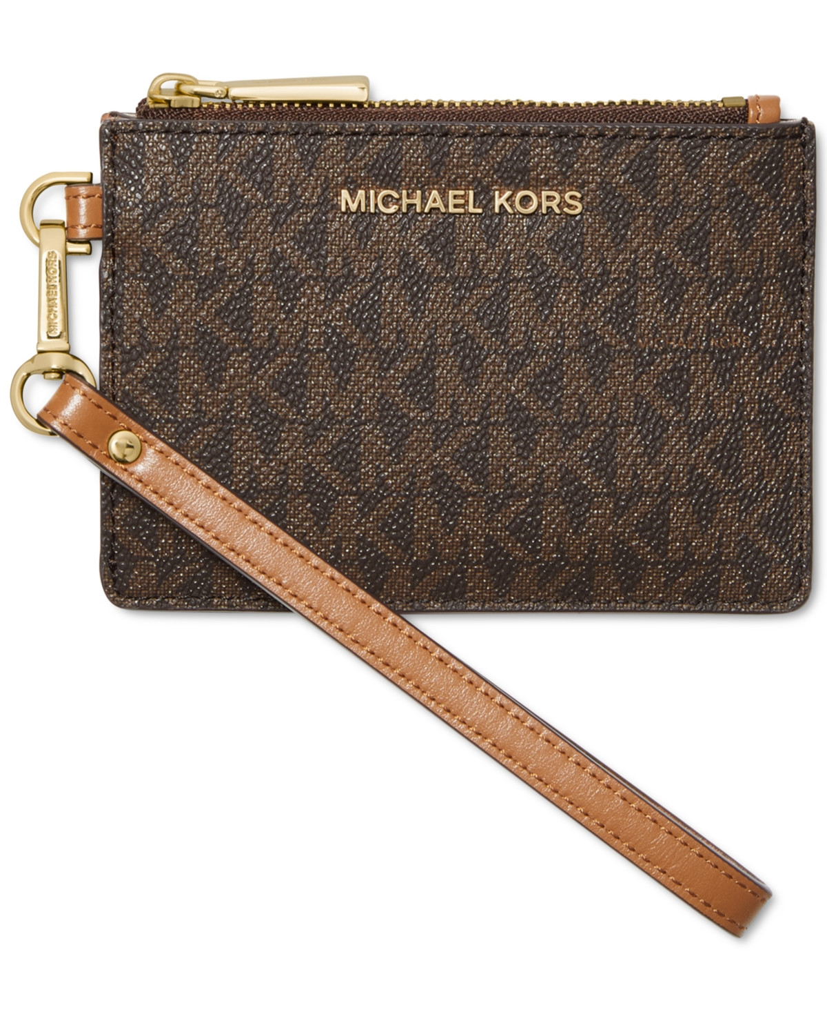 Michael Michael Kors Logo Jet Set Small Coin Purse - Brown/Gold | Macy's