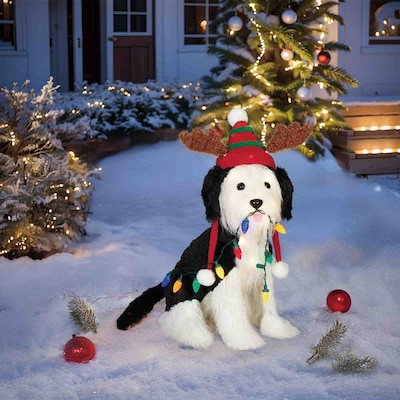 Holiday Living 2-ft LED Shaggy Dog Decoration Lowes.com | Lowe's