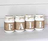 Fall Decor Mason Jar Set Table Centerpiece | White Farmhouse Thanksgiving Home Decor | Amazon (US)