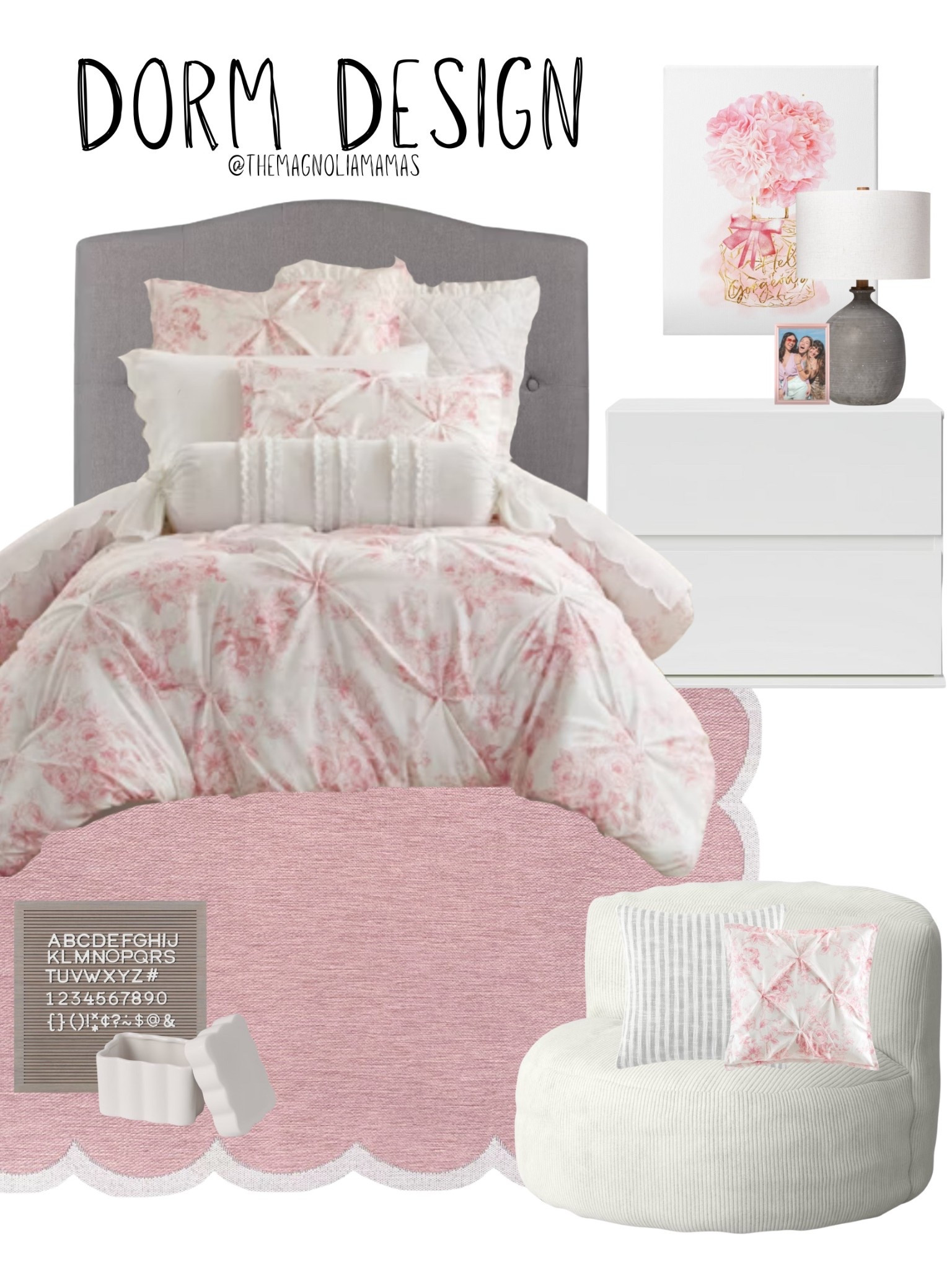 Pink + Grey Dorm Design 🩷 

#LTKU #LTKHome