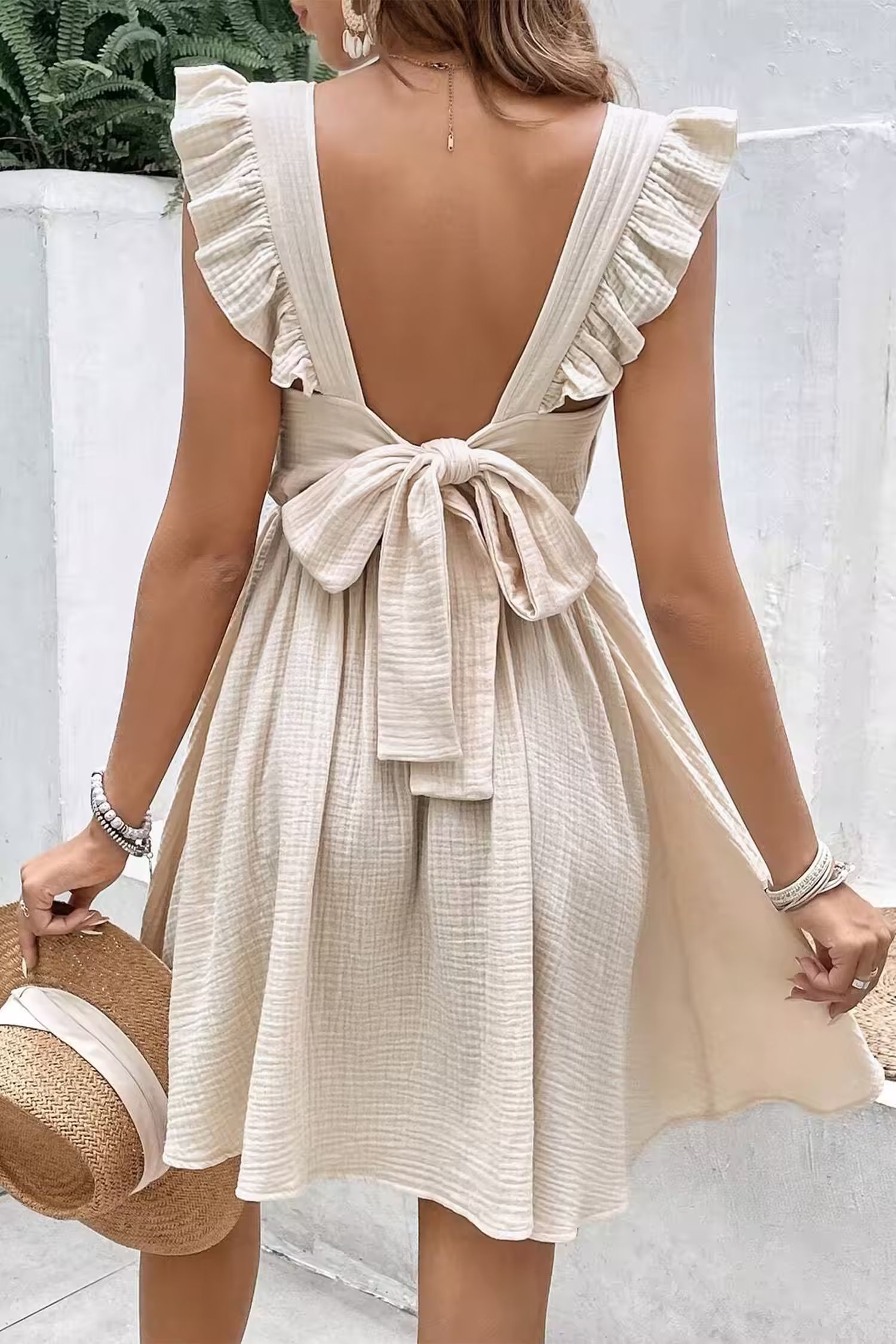 Apricot Flutter Sleeve Mini DressHOT | Cupshe US