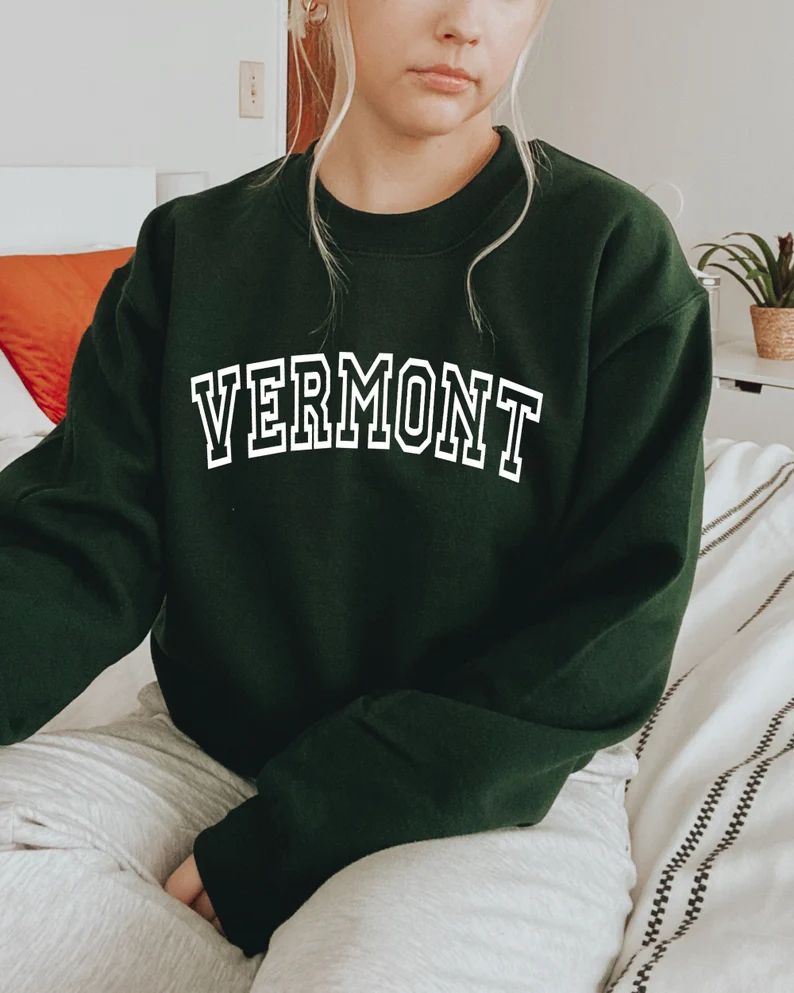 Vermont Sweatshirt  Varsity State Sweatshirt  Unisex | Etsy | Etsy (US)