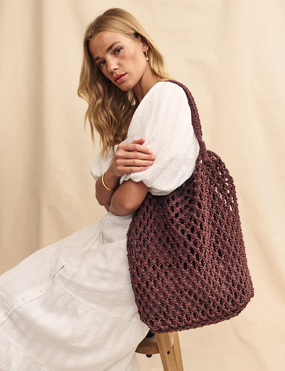Brown Crochet Tote Bag | Nobody's Child