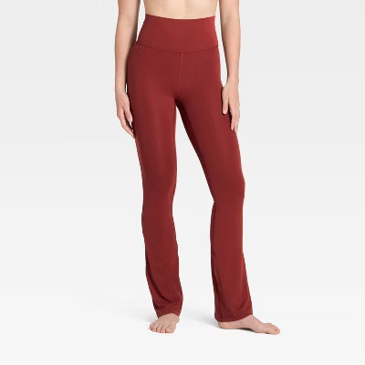 Women's Everyday Soft Ultra High Rise Flare Leggings - All In Motion™ Maroon L | Target