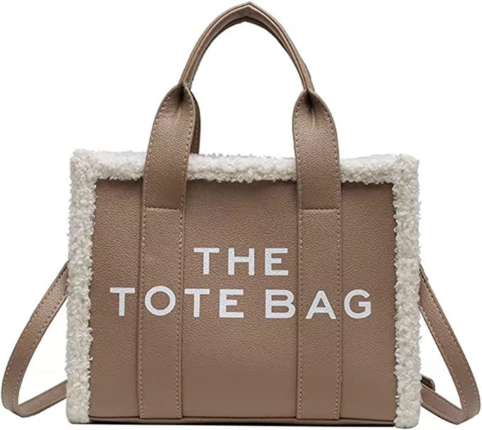 NEGBIU Tote Bag for Women, PU Leather Tote Bag with Lamb Wool, Crossbody Handbag for Travel/Work... | Amazon (US)