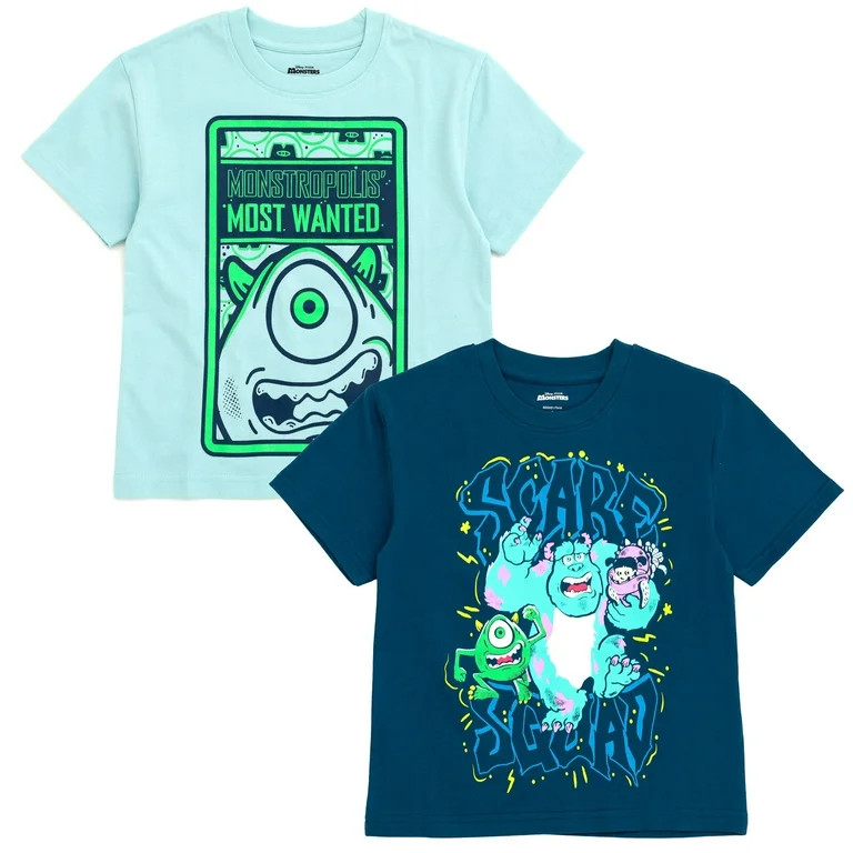Disney Monsters Inc. Mike Boo Sully 2 Pack T-Shirts Toddler to Big Kid | Walmart (US)