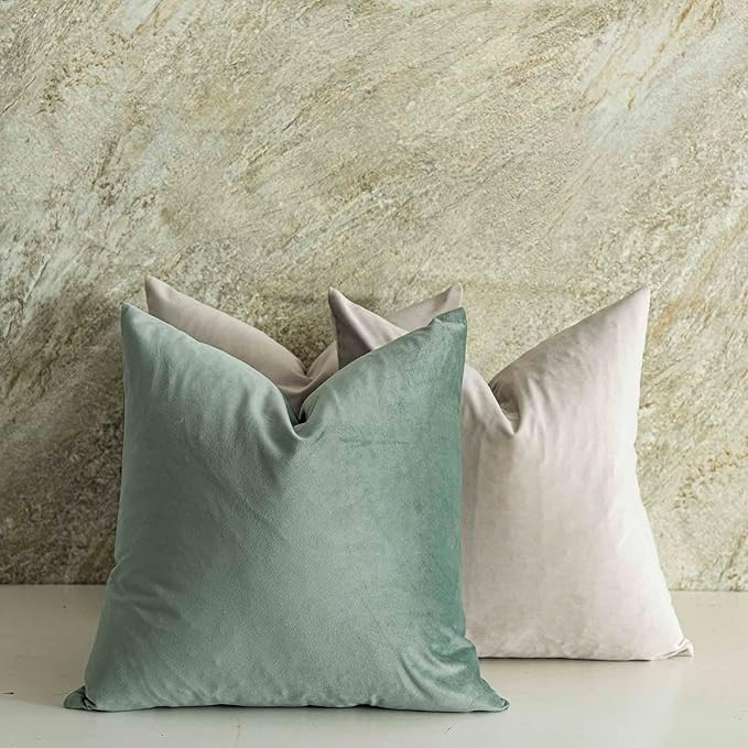 Cashmere Decorative Velvet Throw Pillow Covers 28x28 inch Set of 2 with Zipper Luxury Soft Solid ... | Amazon (US)