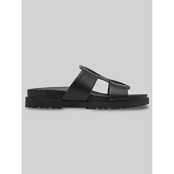 Calvin Klein Men's Rolinde Slip-On Casual Slides Black - Size: 10 D-Width | The Men's Wearhouse