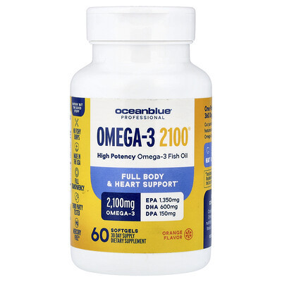 OceanBlue, Professional, Omega-3 2100®, Orange, 60 Softgels (1,050 mg per Softgel) | iHerb