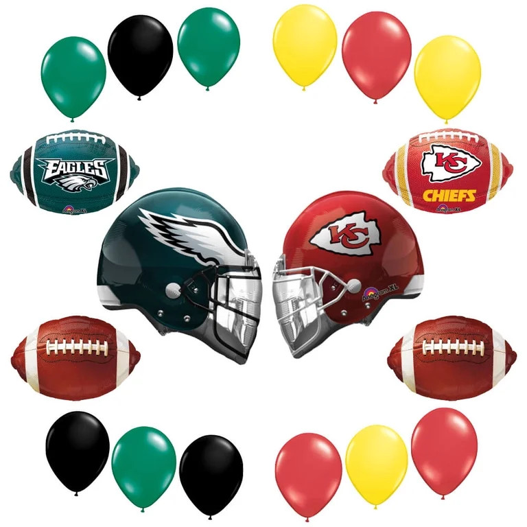DUELING SUPER BOWL - EAGLES VS CHIEFS - FOOTBALL PARTY BALLOON KIT - PARTY SUPPLIES DECORATIONS -... | Walmart (US)
