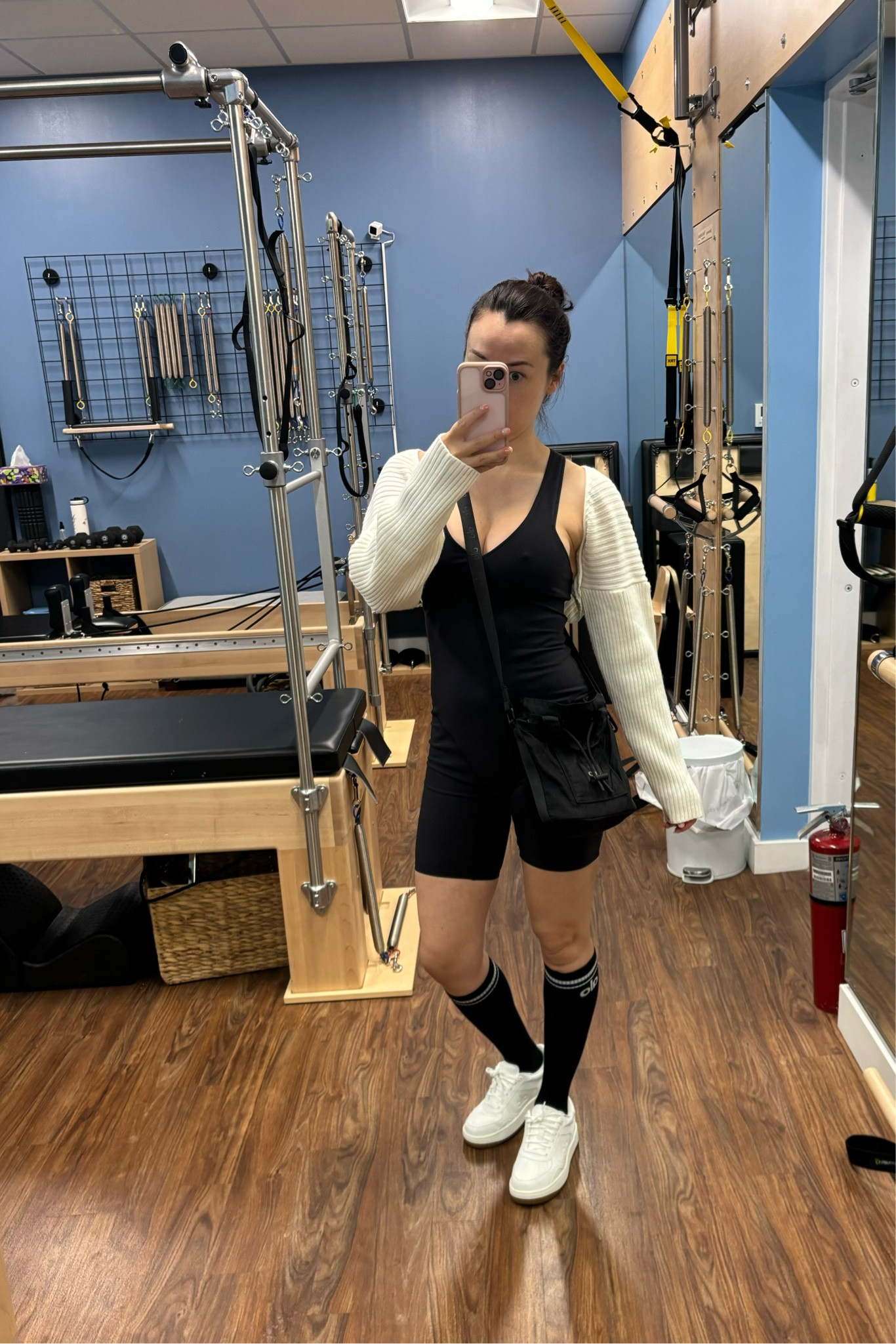 Pilates outfit of the day.  Nothing motivates me to get to my workout like a cute fit!  This shrug is perfect to keep me a little covered running errands before or after class!  

#LTKStyleTip #LTKActive #LTKFitness