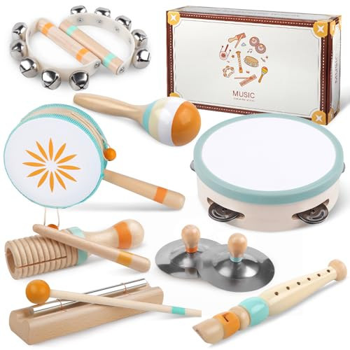 Toddlers Musical Instruments-Baby Montessori Wooden Musical Toys for Toddlers 1-3 Year Old,Kids Percussion Instruments Toy for Preschool Kids,Christmas Birthday Gift for Baby Boys Girls | Amazon (US)