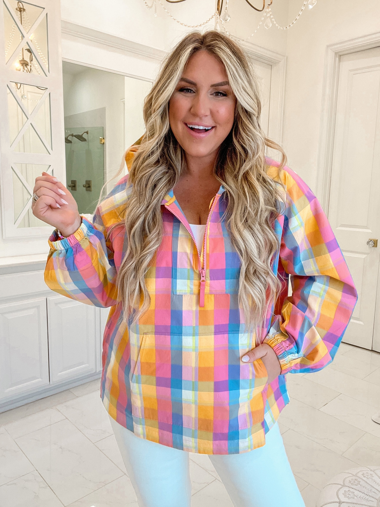 Yesterdays Walmart try-on haul 🤌🏻 Tops UNDER $25 & this adorable wind breaker is only $35! Sharing all the info in stories! 
Comment LINKS if you’d like all the details sent straight to DMs! 

#iywyk #walmartpartner #walmartfinds #ltkunder25 

#LTKstyletip #LTKunder50