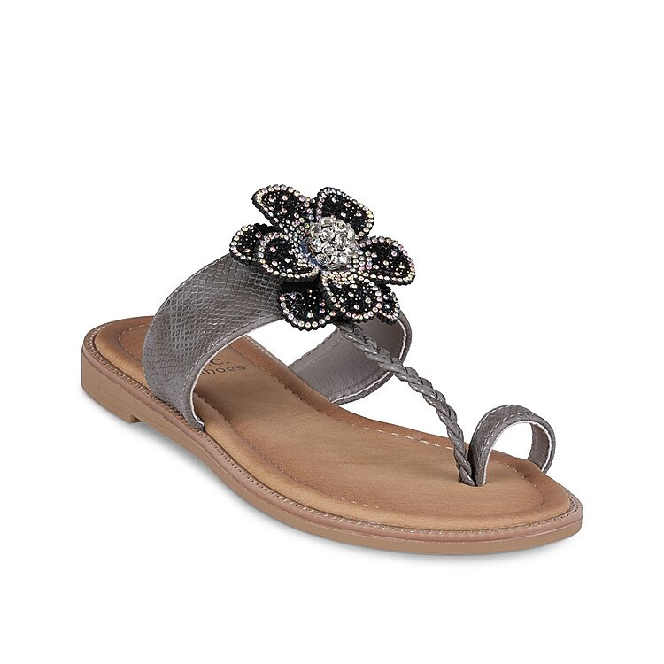 GC Shoes Blossom Sandal | Women's | Black Grey Snake Print | Size 9.5 | Sandals | DSW