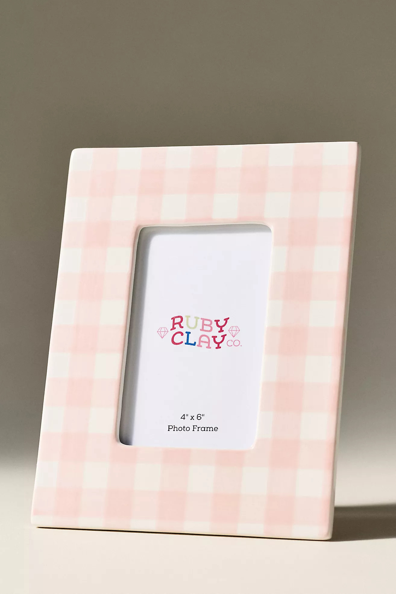 Ruby Clay Ceramic Gingham Frame | Anthropologie (US)