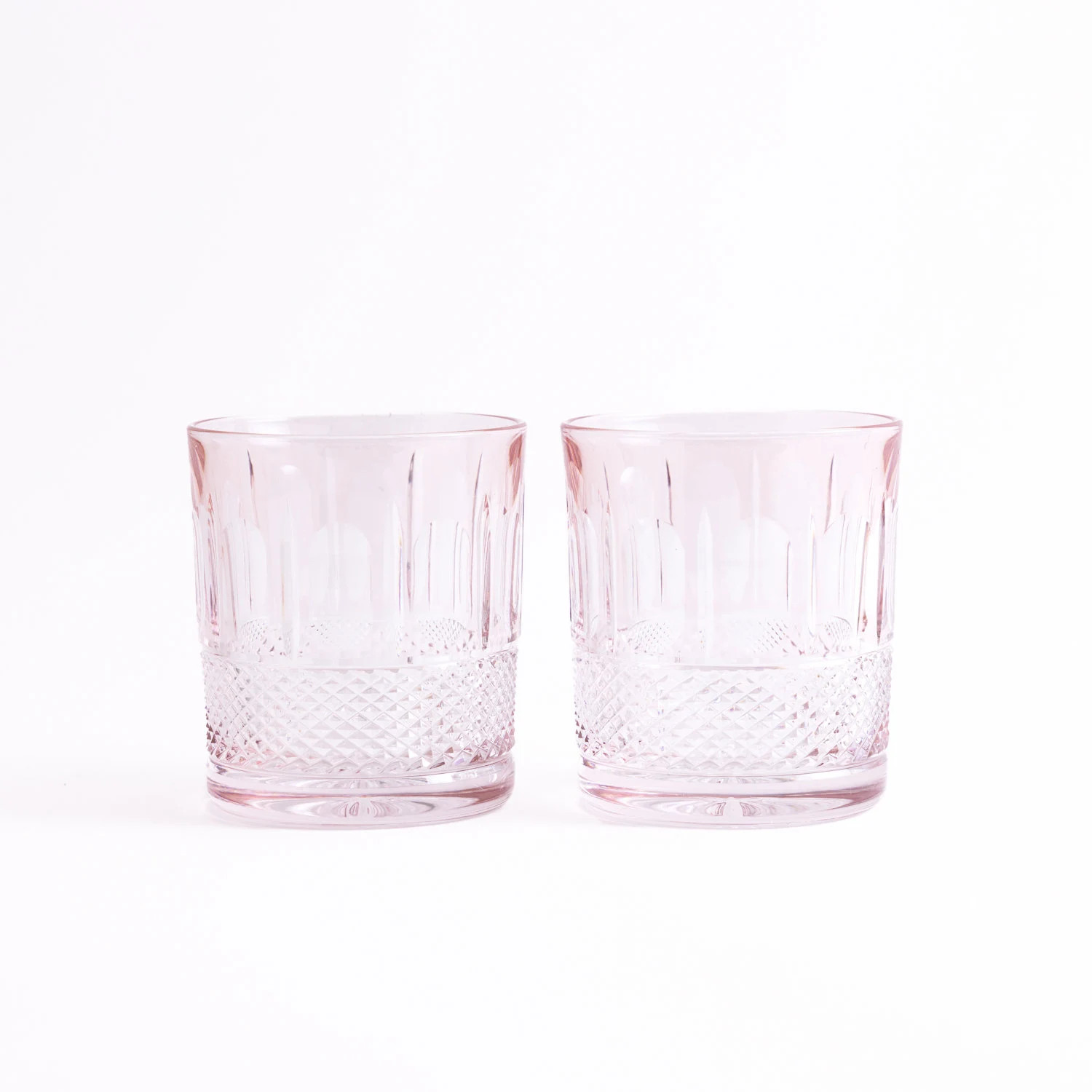 Hand Painted Crystal Whiskey Glasses | Powder Pink Tumblers, Set of 2 | Etsy (Global)