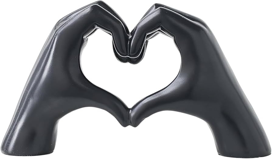 Heart Hands Sculpture Gift, Black Love Gesture Statue, Home Table Decor, Finger Love Sign, Heart ... | Amazon (US)