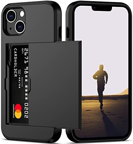 Nvollnoe for iPhone 13 Case with Card Holder Heavy Duty Protective Dual Layer Shockproof Hidden C... | Amazon (US)