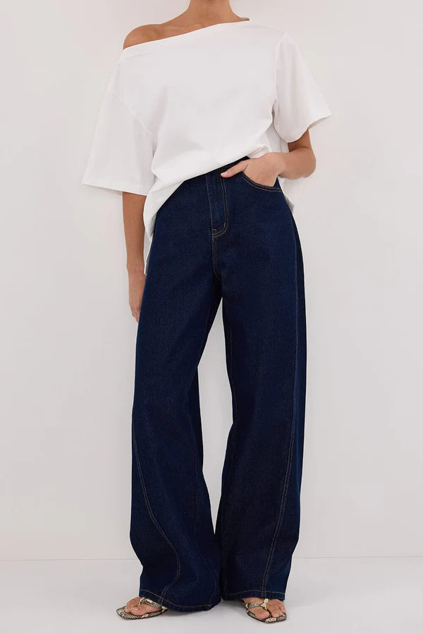 CARSON INDIGO TALL WIDE LEG JEAN | DISSH
