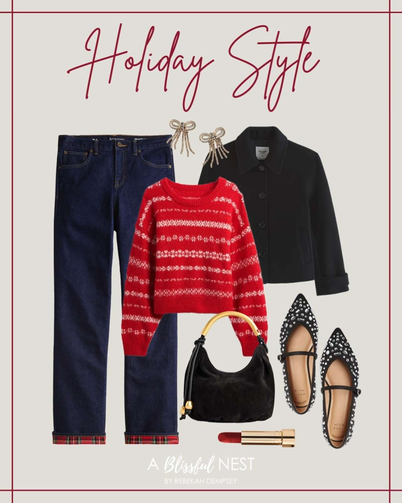 Add a touch of sparkle to every celebration with styles made for the holidays. Shop the look now.
lightweight lipstick, short wool blend coat, mini bag, Gabriella Shoes, relaxed straight jean, fuzzy oversized crewneck sweater, crystal bow waterfall earrings
 

 #LTKHoliday #LTKootd #LTKSeasonal