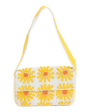 Daisy Motif All Over Hand Beaded Shoulder Bag | Handbags | Marshalls | Marshalls