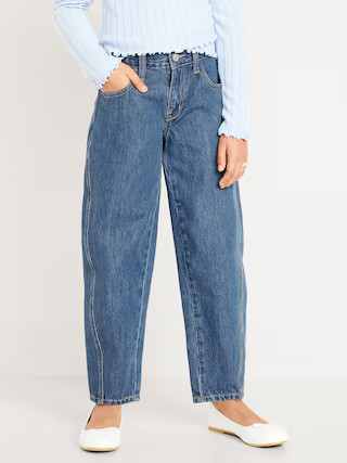 High-Waisted Barrel-Leg Jeans for Girls | Old Navy | Old Navy (US)