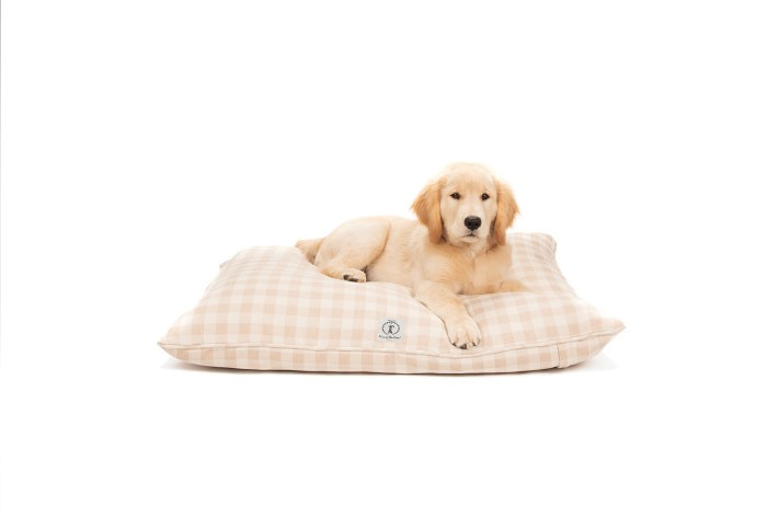 Harry Barker Buffalo Check Envelope Dog Bed, Medium, Tan | Williams-Sonoma