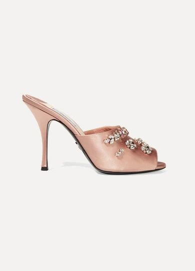 Crystal-embellished satin sandals | NET-A-PORTER (US)