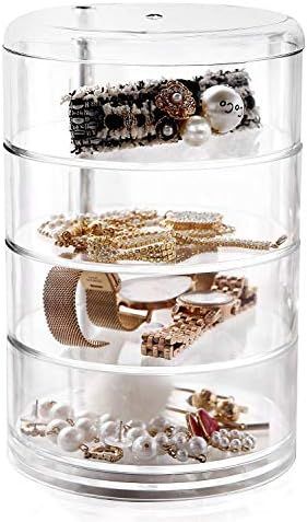 Stackable Storage Hair Accessories Organizer Jewellery Trays Clear Accessories Containers | Amazon (US)